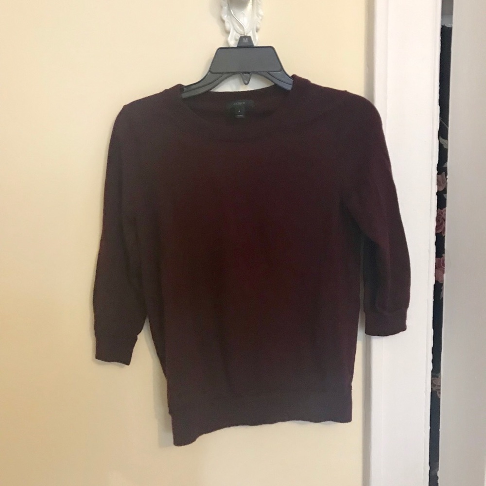 J Crew Wool Burgundy Sweater